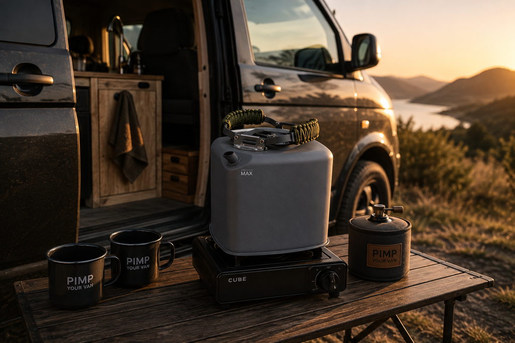 Kempingová konvice 2 l – RidgeMonkey Square Kettle XL Paracord Edition