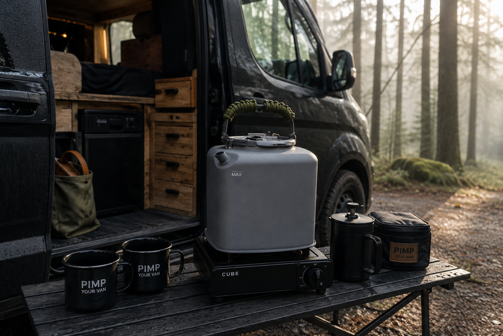 Kempingová konvice 2 l – RidgeMonkey Square Kettle XL Paracord Edition