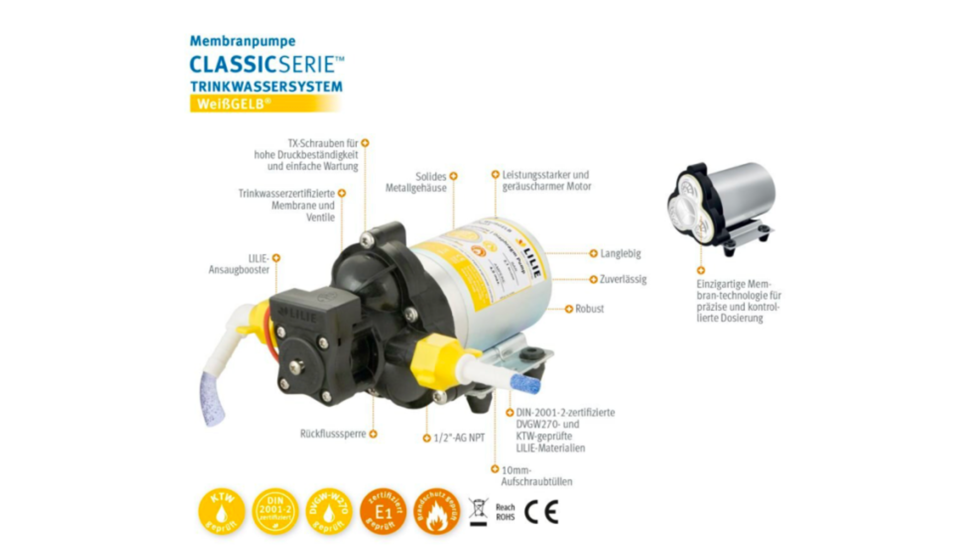 Membránové čerpadlo LILIE Classic – 10,6 l/min