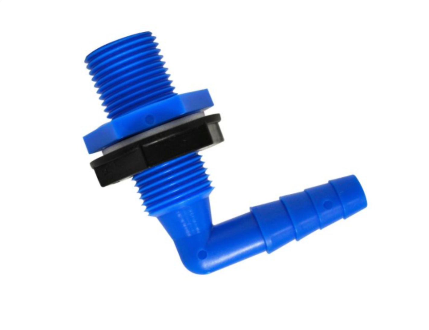 Úhlová průchodka nádrže LILIE pro hadice 10/12 mm, závit 1/2" modrá